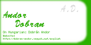 andor dobran business card
